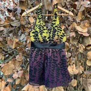 Gorgeous Y2K Expression halter top yellow and purple